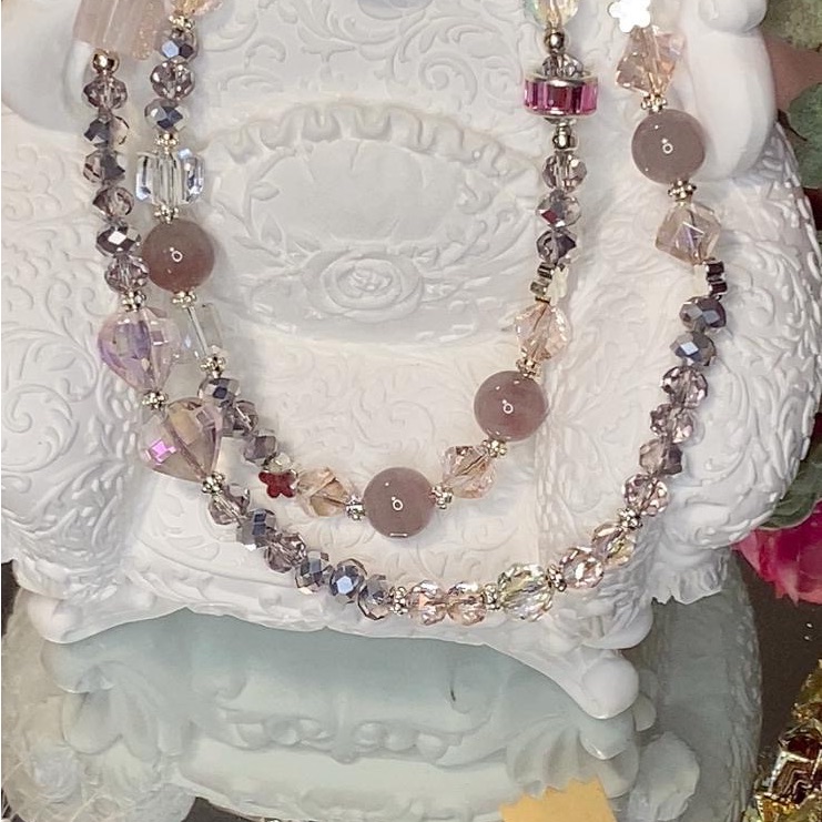 Chic Beaded Cell Phone Accessories  Purple And Silver
